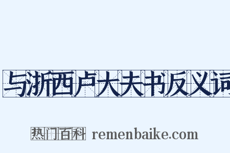 与浙西卢大夫书反义词是什么意思的图片